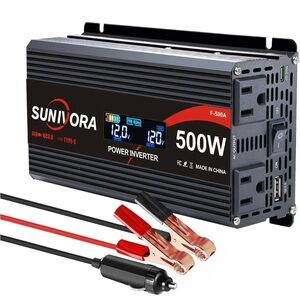 Power Inverter 500-watt  with LCD display, 12V DC to 110V/120V AC, 1000 watts